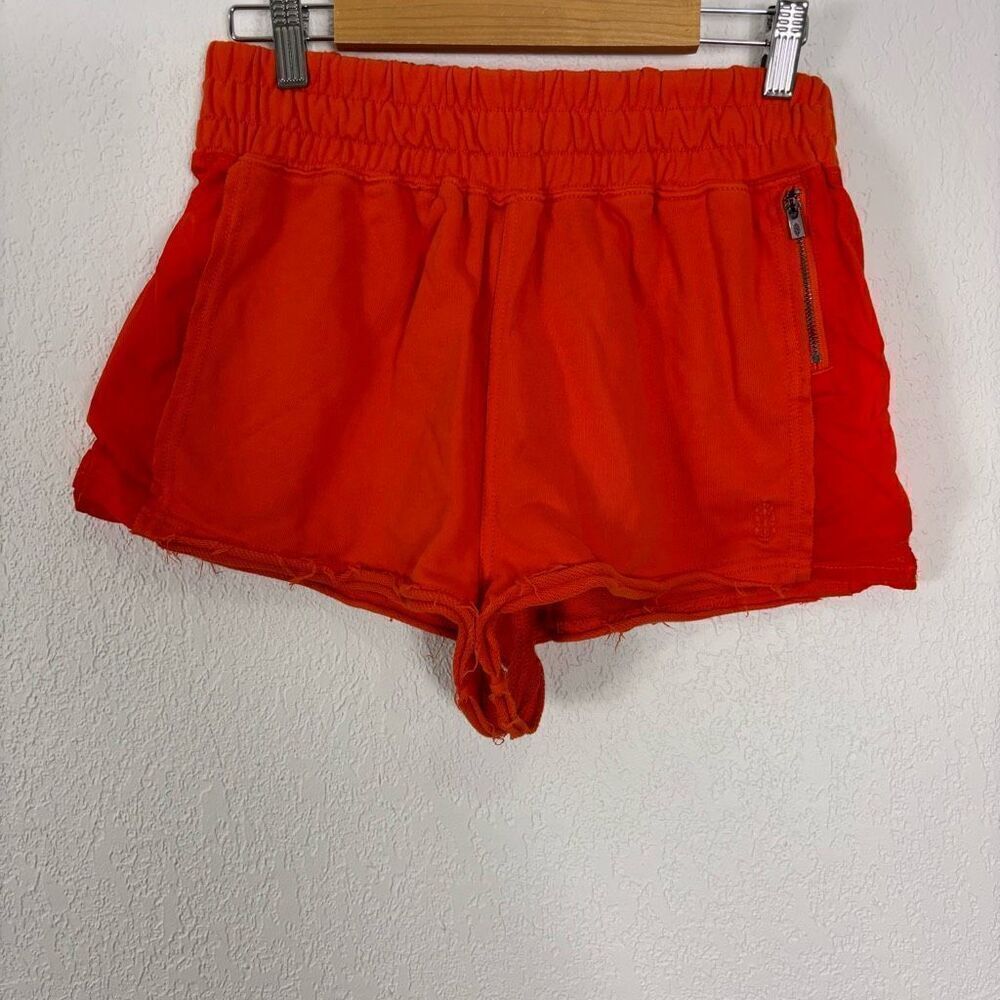Free People Movement Dark Orange Short‎ Terry Cloth Shorts Small